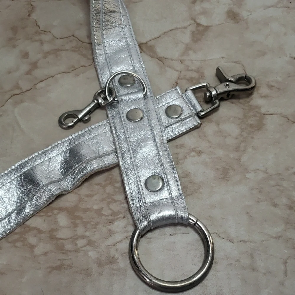 Allison Burns Silver Metallic Strap with Hardware